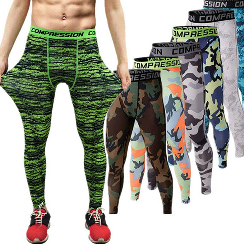 Men Compression Pants Tights Casual Bodybuilding Mans Trousers Brand Camouflage Army Green Skinny Leggings-Dollar Bargains Online Shopping Australia