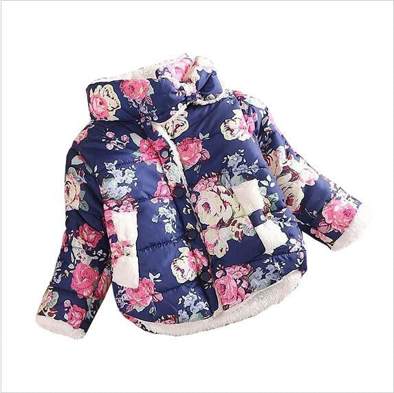 Girls Coat Warm Baby Winter Long Sleeve Flower Jacket Children Cotton-Padded Clothes Kids Christmas Outwear a-079-Dollar Bargains Online Shopping Australia