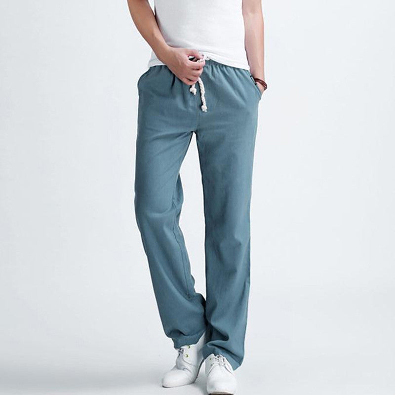 Men's casual pants New Men's solid color linen casual trousers Stylish and comfortable large size men straight trousers - CelebritystyleFashion.com.au online clothing shop australia