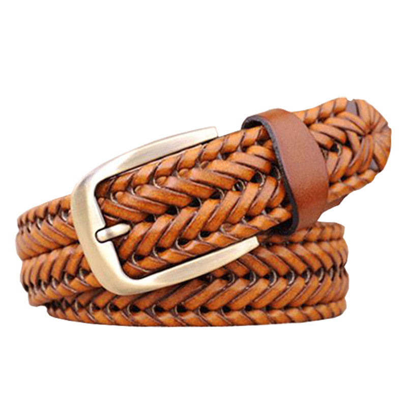 New Belt Man Fashion Mens belts luxury genuine leather Brown braided Cow skin straps men Jeans Wide girdle Male 3 colors - CelebritystyleFashion.com.au online clothing shop australia