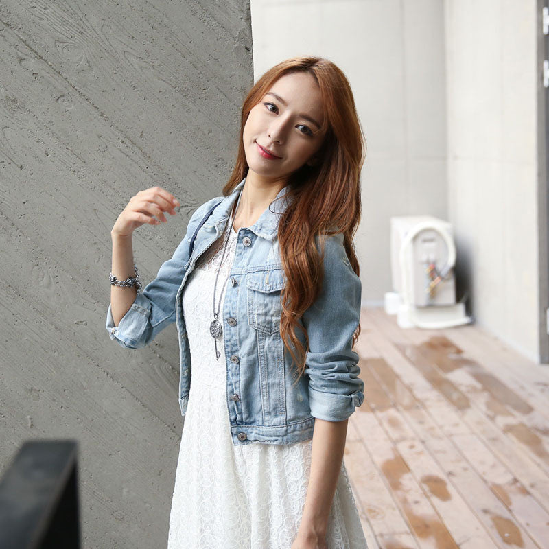 Women Jeans Jackets Short Tops Long Sleeve Denim Coat Vintage Ripped For Women Clothing chaquetas mujer - CelebritystyleFashion.com.au online clothing shop australia