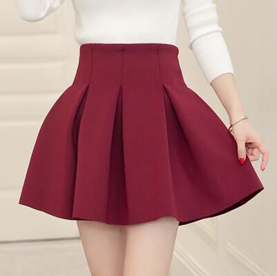 High Waist Women Skater Skirt Spring AutumnJoker Black Wine Red Purple Skirts Womens Saia Korean Style Ball Gown Faldas - CelebritystyleFashion.com.au online clothing shop australia