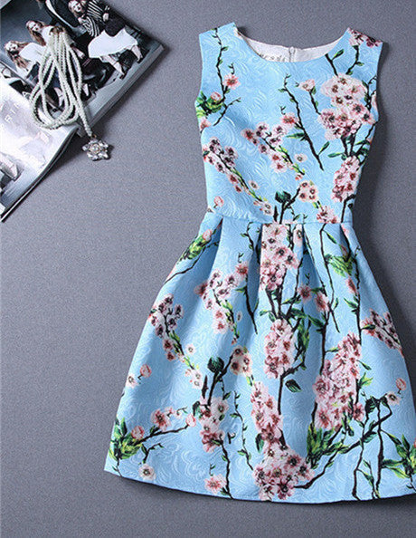 Casual Print Dress Women Fashion Printing Sleeveless Vest Dress Vestidos Vintage Woman tutu Svestido Party Dresses - CelebritystyleFashion.com.au online clothing shop australia