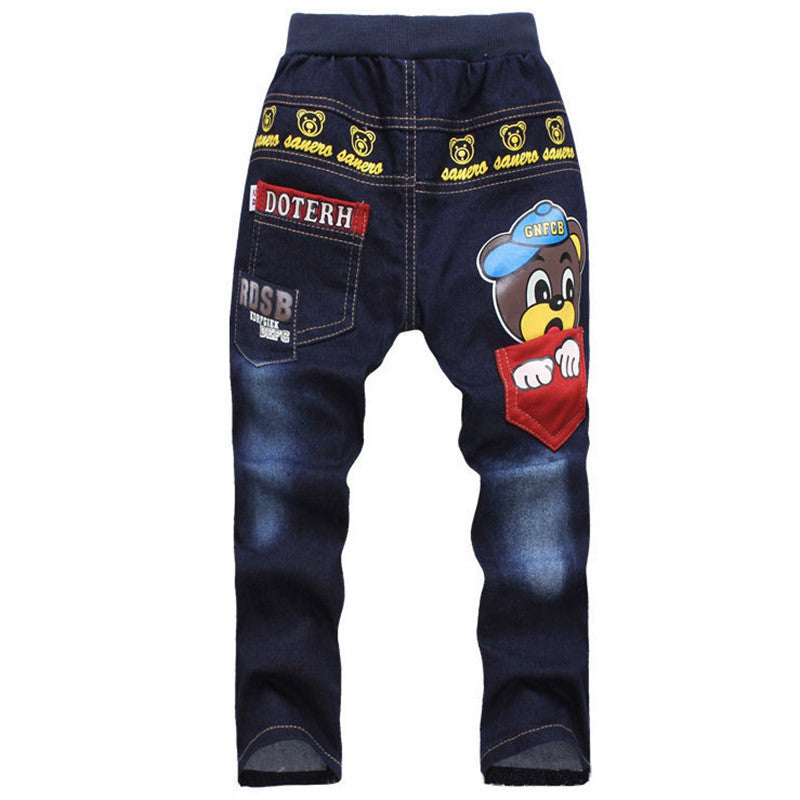 Autumn Children Jeans For Boy Baby Boys Jeans Pants Designer Kids Jean Children's Elastic Waist Trousers - CelebritystyleFashion.com.au online clothing shop australia