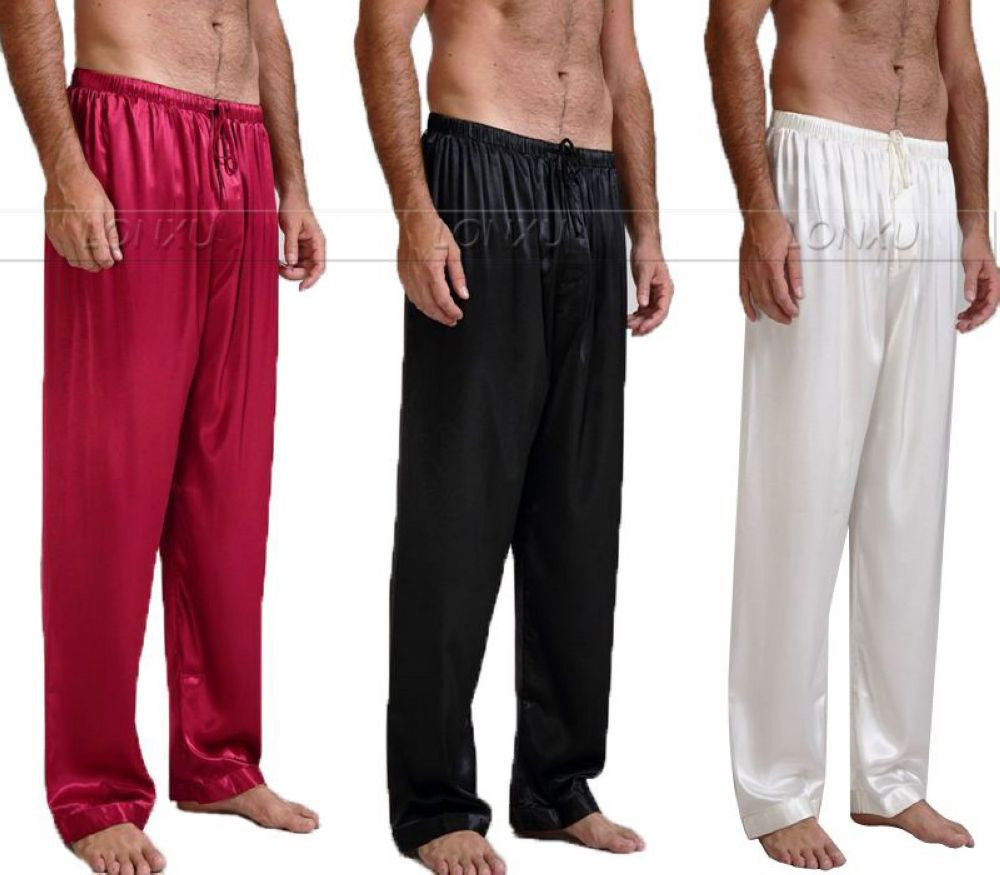 Mens Silk Satin Pajamas Pyjamas Pants Lounge Pants Sleep Bottoms - CelebritystyleFashion.com.au online clothing shop australia