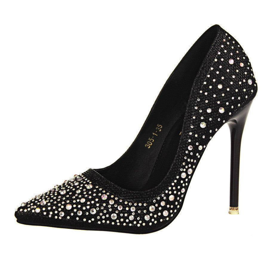 Sexy Women Silver Rhinestone Wedding Shoes Platform Pumps Red Bottom High Heels Crystal Shoes Gold Black Pink - CelebritystyleFashion.com.au online clothing shop australia