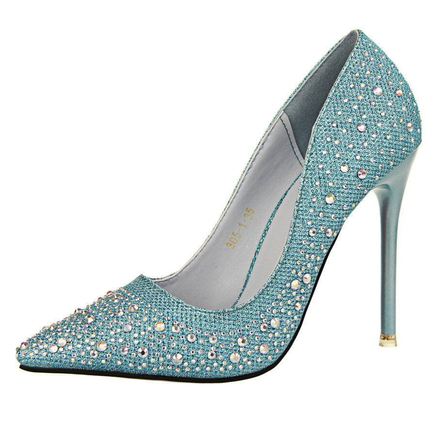 Sexy Women Silver Rhinestone Wedding Shoes Platform Pumps Red Bottom High Heels Crystal Shoes Gold Black Pink - CelebritystyleFashion.com.au online clothing shop australia