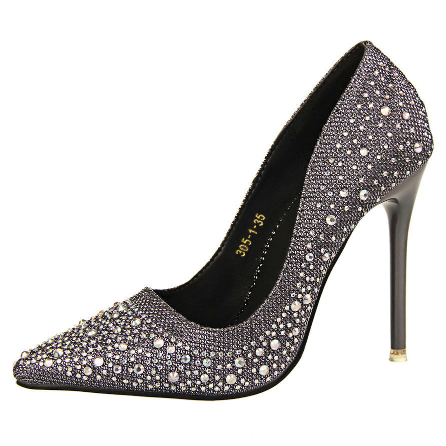 Sexy Women Silver Rhinestone Wedding Shoes Platform Pumps Red Bottom High Heels Crystal Shoes Gold Black Pink - CelebritystyleFashion.com.au online clothing shop australia