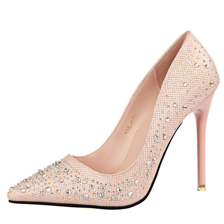 Sexy Women Silver Rhinestone Wedding Shoes Platform Pumps Red Bottom High Heels Crystal Shoes Gold Black Pink - CelebritystyleFashion.com.au online clothing shop australia