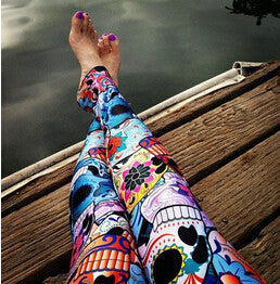 Sexy Fashion Day Of The Dead Leggings Women Digital Printed Pants Fitness Casual Leggins S M L XL X-017-Dollar Bargains Online Shopping Australia