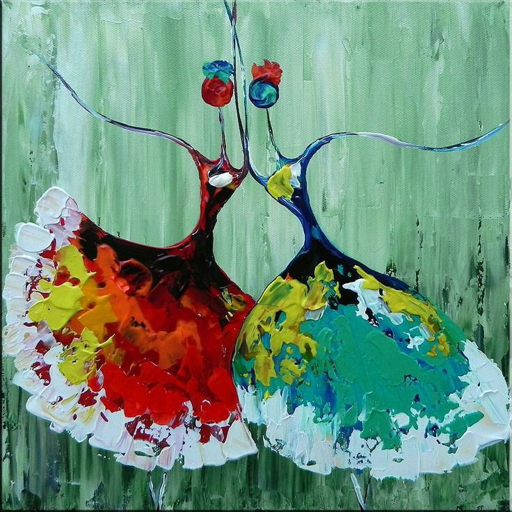 hand painted canvas oil paintings Unframed Ballet Abstract Art Painting ballet dancer oil painting kids room decor abstract oil painting-Dollar Bargains Online Shopping Australia
