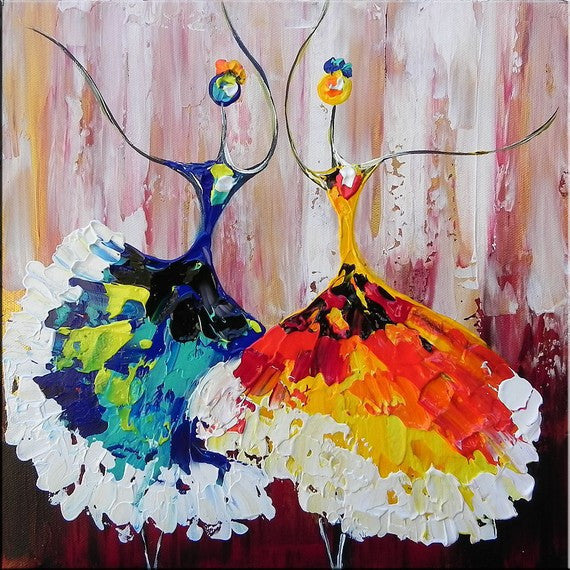 hand painted canvas oil paintings Unframed Ballet Abstract Art Painting ballet dancer oil painting kids room decor abstract oil painting-Dollar Bargains Online Shopping Australia