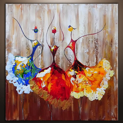 hand painted canvas oil paintings Unframed Ballet Abstract Art Painting ballet dancer oil painting kids room decor abstract oil painting-Dollar Bargains Online Shopping Australia