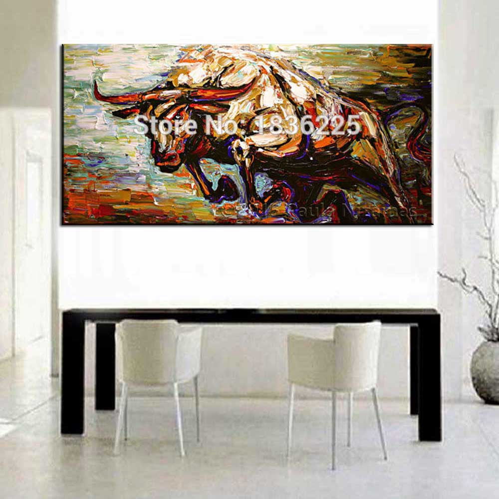 High Skills Artist 100%Hand-painted Abstract Bull Oil Painting On Canvas Handmade Bull Painting For Office Decoration Unframed-Dollar Bargains Online Shopping Australia
