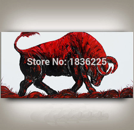 High Skills Artist 100%Hand-painted Abstract Bull Oil Painting On Canvas Handmade Bull Painting For Office Decoration Unframed-Dollar Bargains Online Shopping Australia