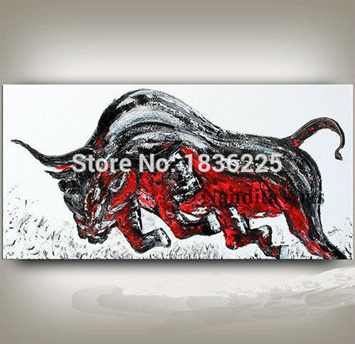 High Skills Artist 100%Hand-painted Abstract Bull Oil Painting On Canvas Handmade Bull Painting For Office Decoration Unframed-Dollar Bargains Online Shopping Australia