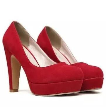 autumn Women's shoes Pumps Single shoes princess shoes round head thick with waterproof suede high heels - CelebritystyleFashion.com.au online clothing shop australia