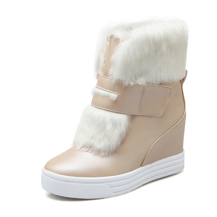 warm faux fur waterproof snow boots women winter fashion ladies ankle boots big size 34-43 white beige pink color - CelebritystyleFashion.com.au online clothing shop australia