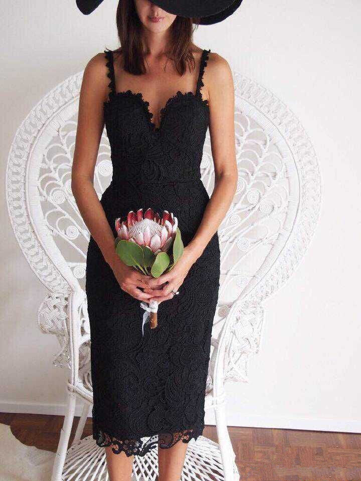 Summer Style White Black Lace Dress V Cami Bodycon Sexy cheap clothes china vestidos de festa mujer Casual office Midi Dresses - CelebritystyleFashion.com.au online clothing shop australia