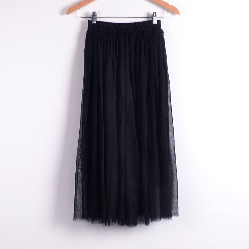 Skirt Ladies Elegant Casual High Waist Pleated Skirt Long Tulle Skirts Straight Skirts Solid Mesh Skater Skirt WAIBO BEAR - CelebritystyleFashion.com.au online clothing shop australia