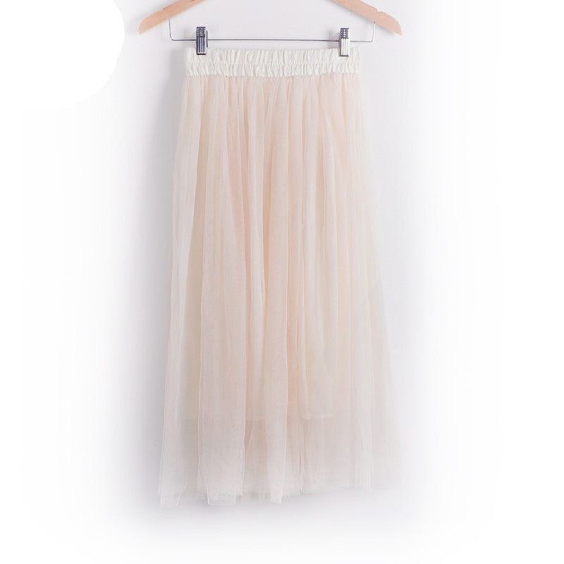 Skirt Ladies Elegant Casual High Waist Pleated Skirt Long Tulle Skirts Straight Skirts Solid Mesh Skater Skirt WAIBO BEAR - CelebritystyleFashion.com.au online clothing shop australia