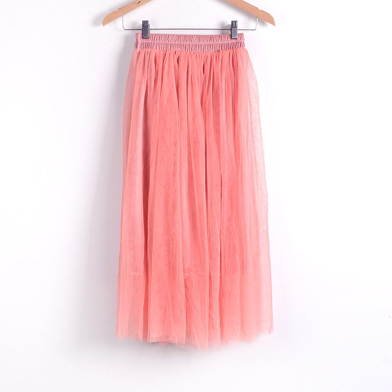 Skirt Ladies Elegant Casual High Waist Pleated Skirt Long Tulle Skirts Straight Skirts Solid Mesh Skater Skirt WAIBO BEAR - CelebritystyleFashion.com.au online clothing shop australia