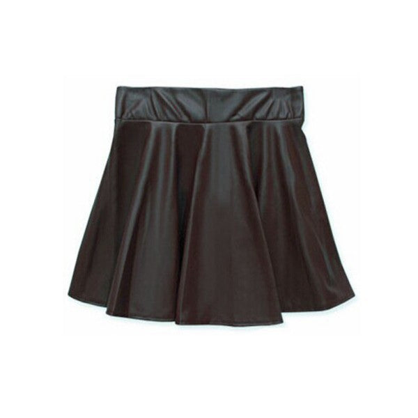 Fashion Lady Women Faux Leather Skirt High Waist Skater Flared Pleated Short Mini Skirt - CelebritystyleFashion.com.au online clothing shop australia