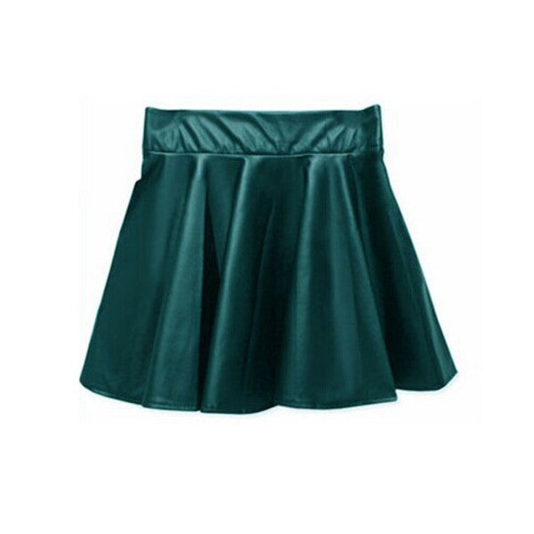 Fashion Lady Women Faux Leather Skirt High Waist Skater Flared Pleated Short Mini Skirt - CelebritystyleFashion.com.au online clothing shop australia