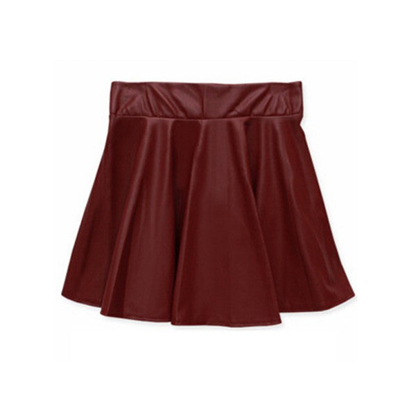 Fashion Lady Women Faux Leather Skirt High Waist Skater Flared Pleated Short Mini Skirt - CelebritystyleFashion.com.au online clothing shop australia