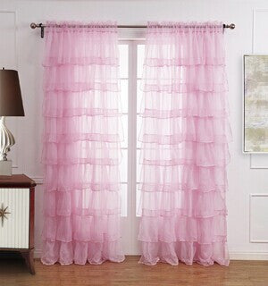 Ruffle Rod Pocket Organza Window Curtain For Living Room (One Panel)-Dollar Bargains Online Shopping Australia