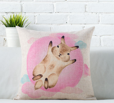 Linen Animals pink rabbit Print Cushion Home Sofa Car Decorative Pillow Decor Pillow-Dollar Bargains Online Shopping Australia