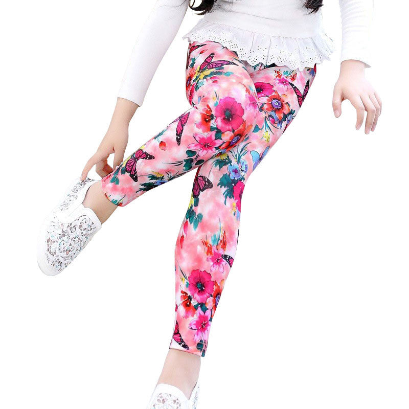 High Quality Girls Leggings Children Pants Print Flower Kids Girls Pants-Dollar Bargains Online Shopping Australia