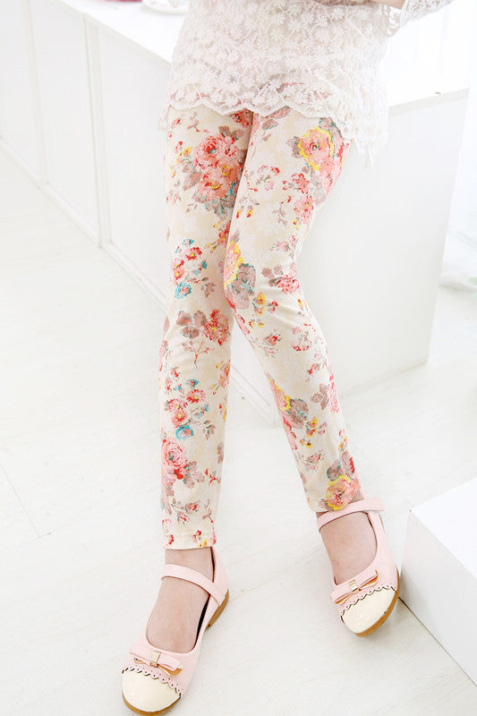 High Quality Girls Leggings Children Pants Print Flower Kids Girls Pants-Dollar Bargains Online Shopping Australia