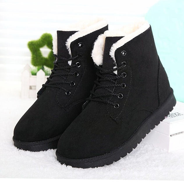 Women Boots Warm Winter Snow Boots Fashion Platform Ankle Boots For Women Shoes Black Botas Femininas - CelebritystyleFashion.com.au online clothing shop australia