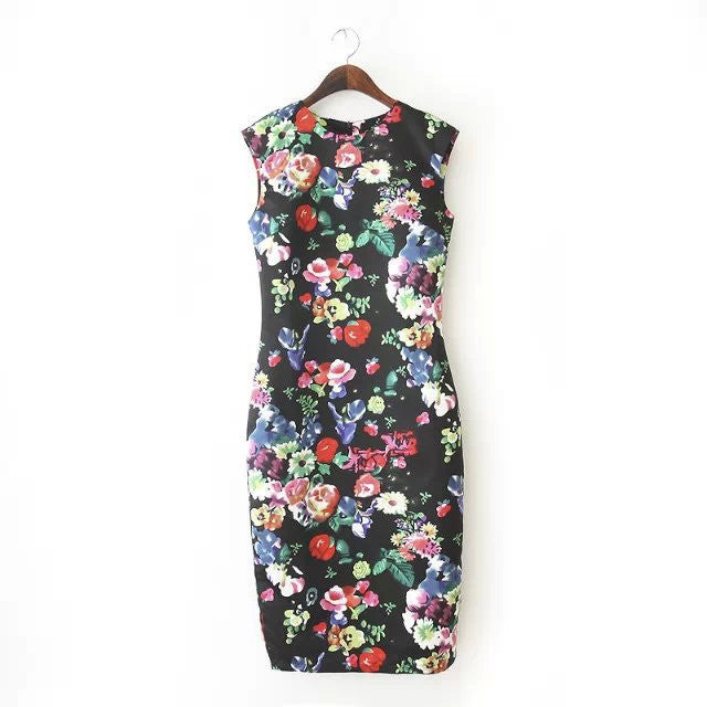 New Autumn Beach Dresses Elegant Slim Women's Dresses Pencil Vestidos Floral Sexy Bodycon Long Party Sexy Dresses AA8062 - CelebritystyleFashion.com.au online clothing shop australia