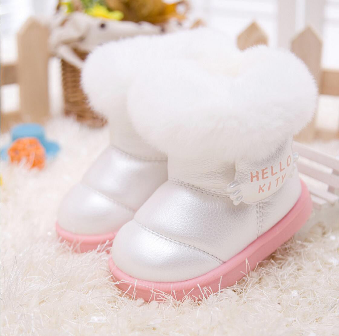 fashion Kids Children's shoes shiny fur warm winter boots snow boost Baby shoes Girls cotton padded Toddler baby's - CelebritystyleFashion.com.au online clothing shop australia