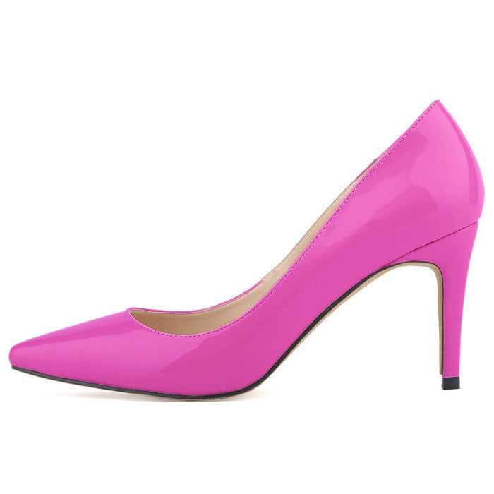 Spring summer New fashion star pointed toe solid high heels shoes nightclub women's pumps thin heels slip on shoes size 35-42 - CelebritystyleFashion.com.au online clothing shop australia