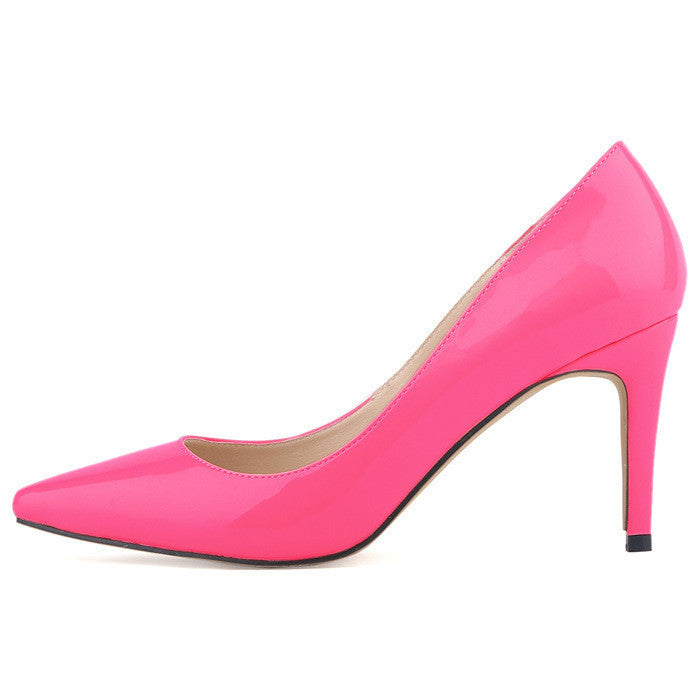 Spring summer New fashion star pointed toe solid high heels shoes nightclub women's pumps thin heels slip on shoes size 35-42 - CelebritystyleFashion.com.au online clothing shop australia