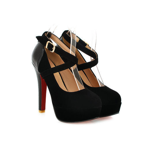 Fashion Platform Pumps Sexy High Heeled Shoes Thin Heels Round Toe Platform Shoes Women's Wedding Shoes Size 34-42 - CelebritystyleFashion.com.au online clothing shop australia