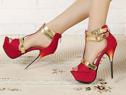 Summer Thin Heels Elegant Open Toe High Pumps Brand New Design Shoes Women Sandals Gladiator T-strap J3163 - CelebritystyleFashion.com.au online clothing shop australia