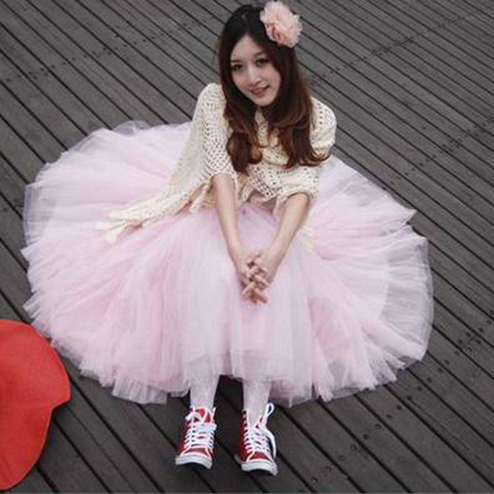 Fashion Women Princess Lace Fairy Style Multilayer Tulle Skirt Bouffant Long skirts - CelebritystyleFashion.com.au online clothing shop australia