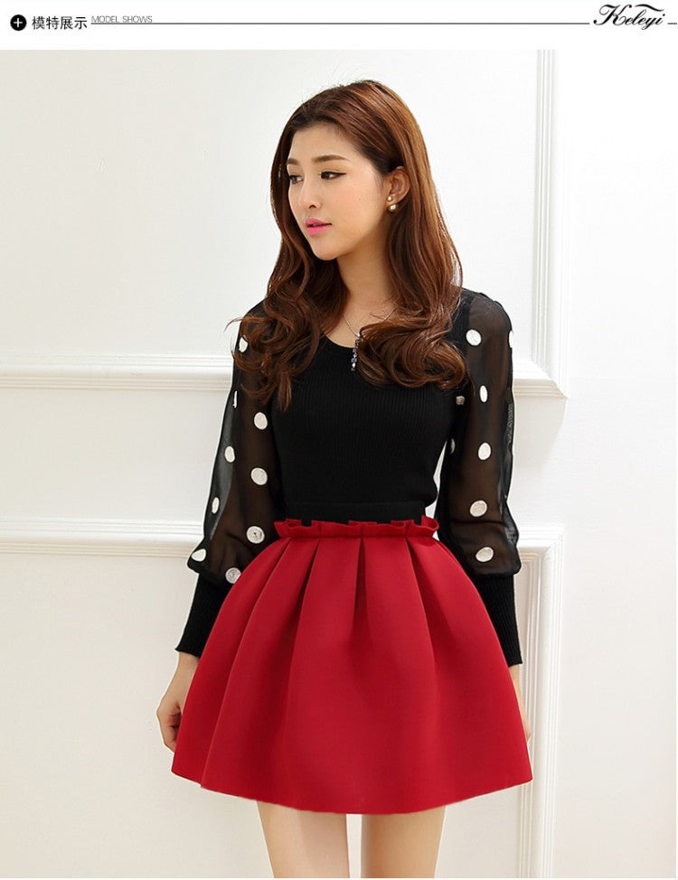 Autumn skirt Neoprene new space cotton elastic force high waist skirts pleated skirt women skirt saia polychromatic casual - CelebritystyleFashion.com.au online clothing shop australia