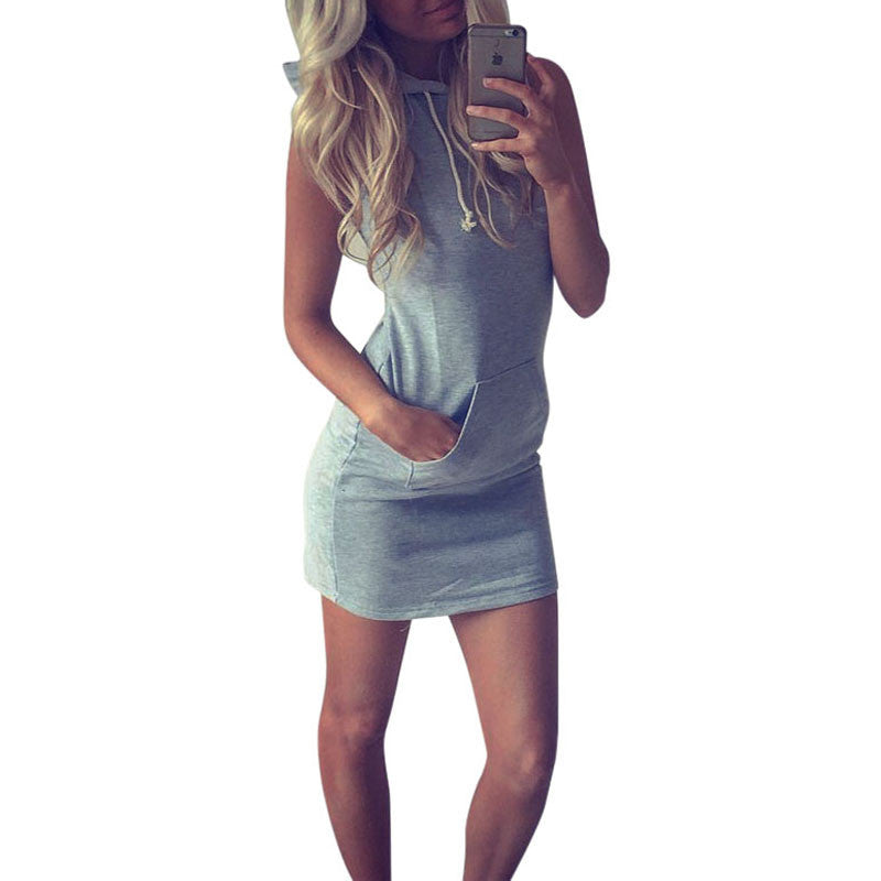 Summer Women Ladies Casual Shirt Hooded Dress Sundress robe Vintage Sexy Slim Bodycon Party Night Club Dresses Z2 - CelebritystyleFashion.com.au online clothing shop australia