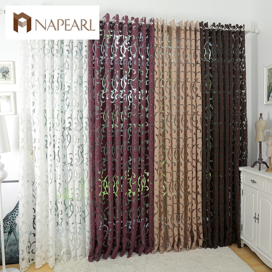 Luxury fashion style semi-blackout curtains kitchen curtains window living room living room curtain panel jacquard fabrics door