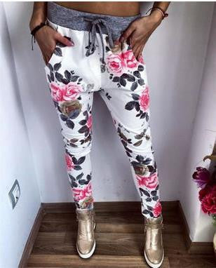 Fashion women Sweatpants S-XL Plus Size Flower Printed Womens Harem Pants Nineth Capris Casual Trousers-Dollar Bargains Online Shopping Australia