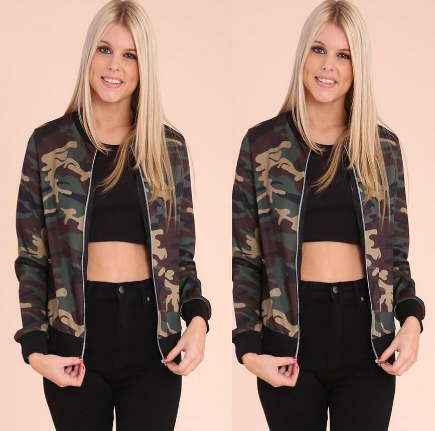 women basic coats Fashion Women bomber jacket Long Sleeve Casual Floral Print Coat chaquetas mujer jaqueta feminina jacket - CelebritystyleFashion.com.au online clothing shop australia