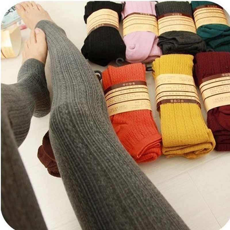 Leggings For Women Casual Warm Winter Stirrup Legging Line Stripe Knitted Thick Slim Leggings Super Elastic-Dollar Bargains Online Shopping Australia