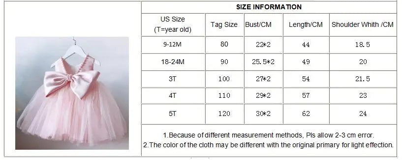 Toddler Baby Girls Dress Bow Baptism Dress for Girls Birthday Party Wedding Beading Dress Formal Tutu Fluffy Gown-Dollar Bargains Online Shopping Australia