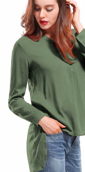 Online discount shop Australia - Long Sleeve blouse shirt Women Shirts Cotton Women Fashion Streetwear Blouses V-neck Solid Sexy Loose Women Tops