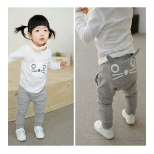 Thick Cotton Kid Pants Boys Girls Cartoon Sports Trousers Warm Tracksuit Baby Pants